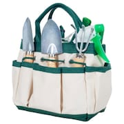 NATURE SPRING 7-Piece Gardening Tool Set, Mini Planting and Repotting Kit and Carrying Tote Bag Organizer 616984FER